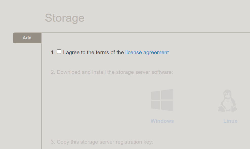 License agreement checkbox